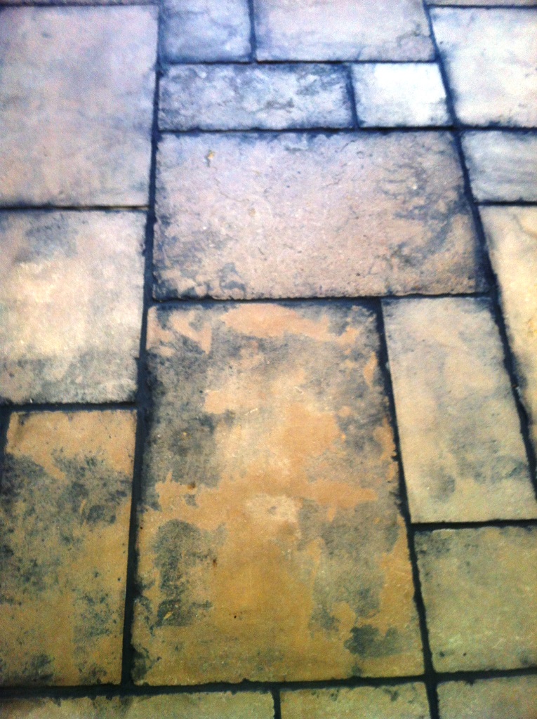 Honed Limestone Tiled Floor in Bingham Before Cleaning