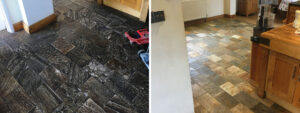 Slate Floor Gamston Nottingham Before and After Restorative Cleaning