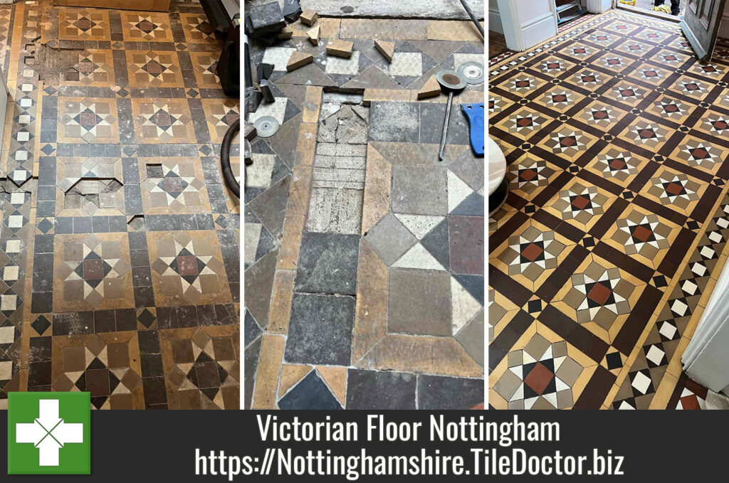 Victorian Hallway Floor Before After Restoration Nottingham City