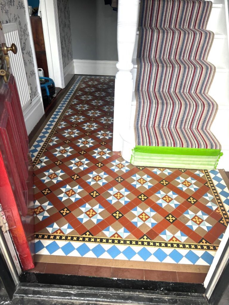 Victorian Encaustic Tiled Floor After Restoration West Bridgford Nottingham